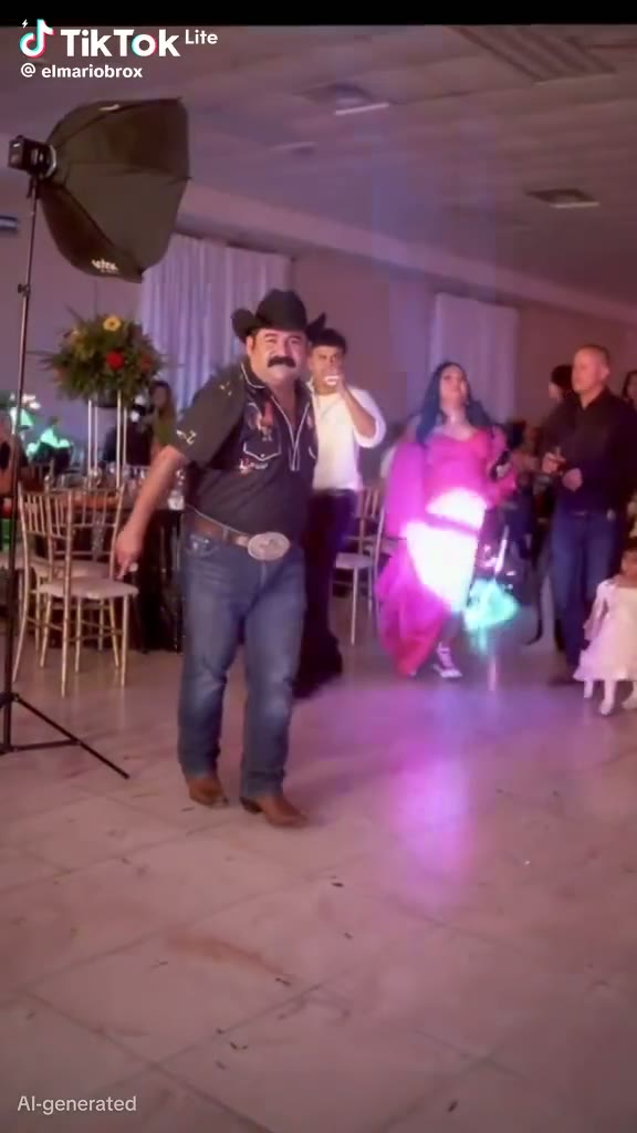 Dime dime baby meaning: AI cowboy walking onto the party dance floor