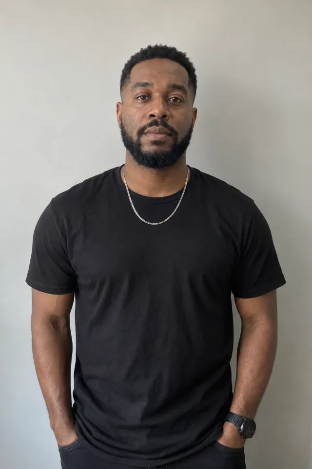 Example photo for the Money Flex AI video: face and shoulders, facing the camera